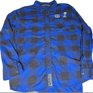 Harley-Davidson Buffalo Check Slim Fit Blue Button Up Shirt